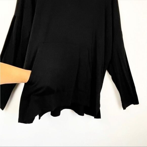 Eileen Fisher Black Tencel Terry Velvet Track Pants & Trim Hoodie set 2 pc Large - Picture 14 of 14